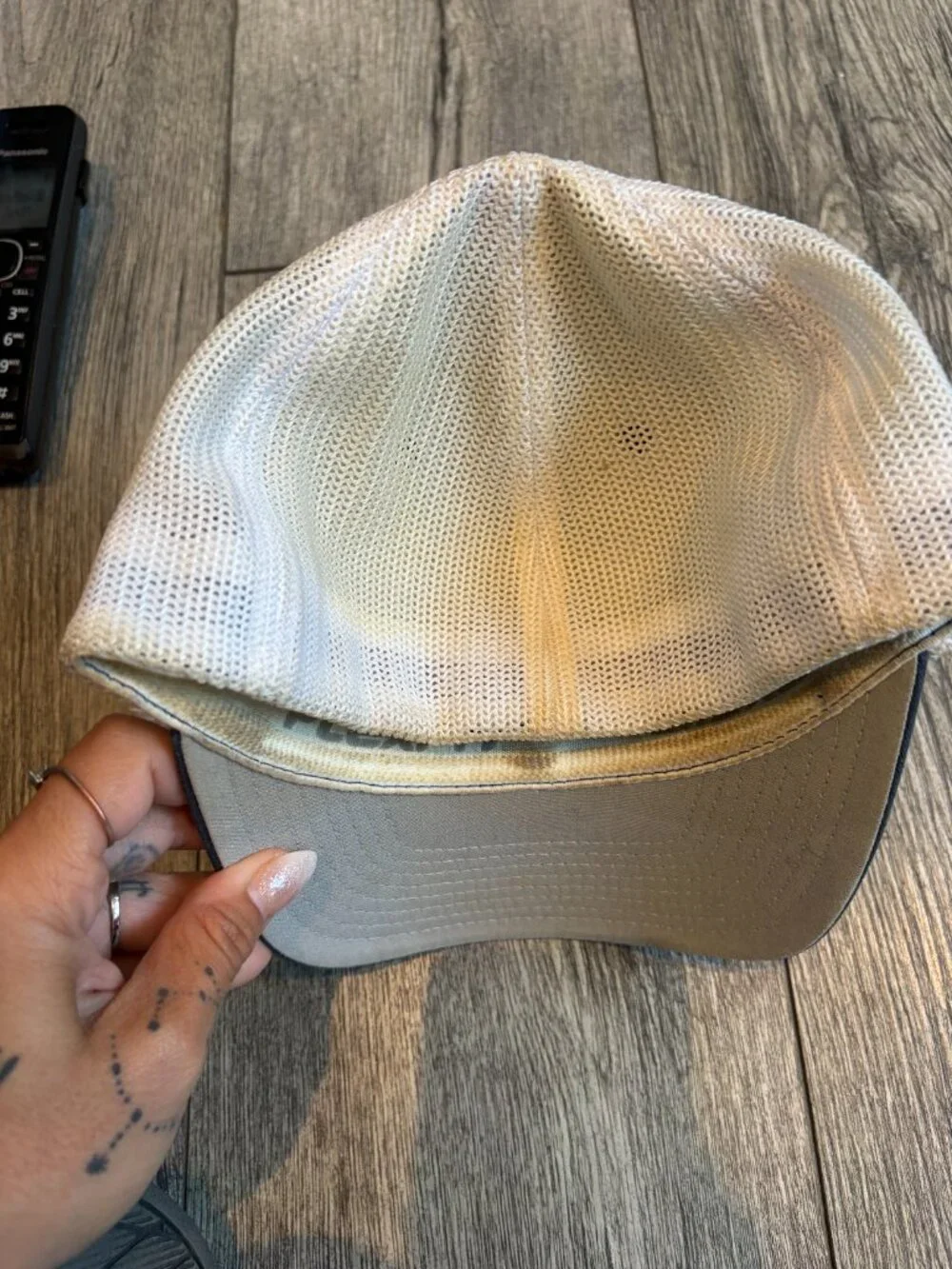 Mesh Flex Fit Blue and White Unisex Hat Cap